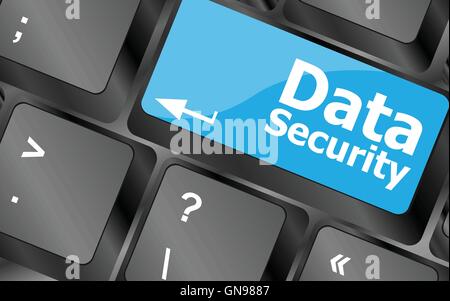data security word with icon on keyboard button. Keyboard keys icon button vector Stock Vector