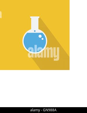 Laboratory flask icon , Flat design style, vector illustration. Stock Vector