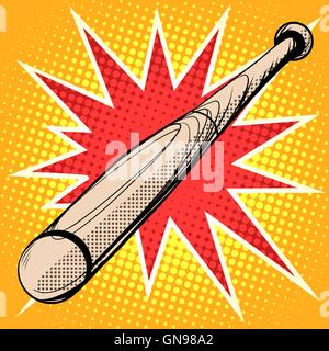 Wood baseball bat retro sports Stock Vector