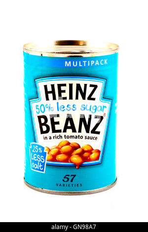Heinz Baked Beans Beanz 50% Reduced Sugar Stock Photo