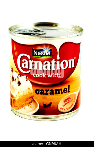 Nestle Carnation Caramel Milk Stock Photo
