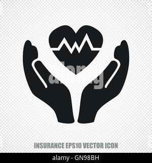 Insurance vector Heart And Palm icon. Modern flat design. Stock Vector