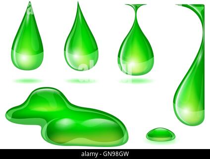 Drops in Green Colors Stock Vector