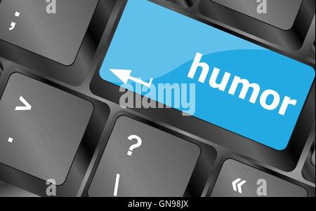 Computer keyboard with humor key - social concept. Keyboard keys icon button vector Stock Vector