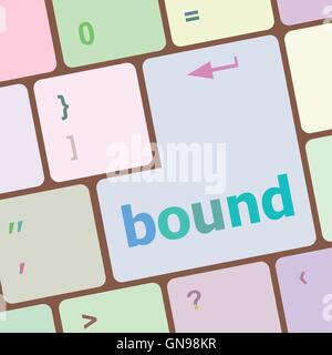 bound button on computer pc keyboard key vector illustration Stock Vector