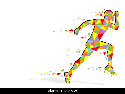 Running Pixel Man Stock Vector