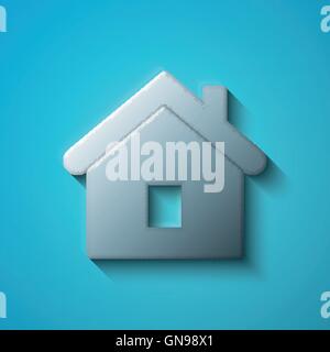 Finance concept: flat metallic Home icon, vector Stock Vector