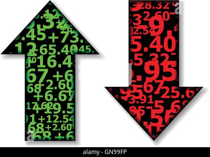 Up and Down Arrows Stock Black Stock Vector