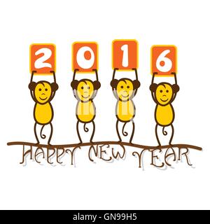 creative new year 2016 greeting design vector Stock Vector