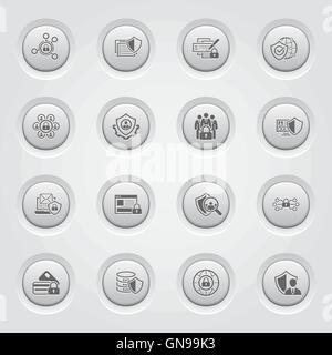 Flat Design Protection and Security Icons Set. Stock Vector