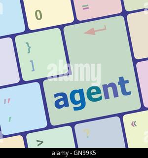 agent button on the computer keyboard vector illustration Stock Vector