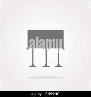 vector glossy icon button with billboard isolated on white Stock Vector