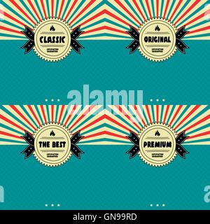 premium label vintage quality badge theme Stock Vector