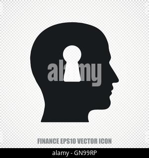 Business vector Head With Keyhole icon. Modern flat design. Stock Vector