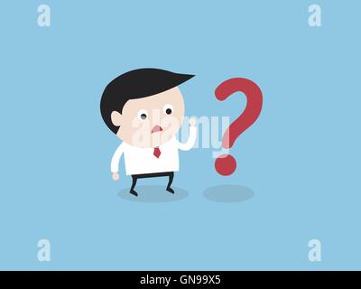 Businessman thinking and looking up, vector EPS10. Stock Vector