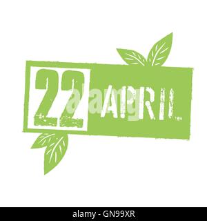 22 April Typographic design for Earth Day. Concept Lettering W Stock Vector