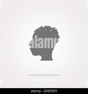 vector idea people head circle glossy wen icon. Web Icon Art. Graphic Icon Drawing Stock Vector