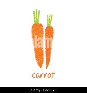 carrot, sketch design vector Stock Vector