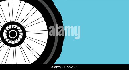 vector silhouette of a bicycle wheel Stock Vector