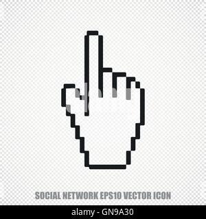 Social media vector Mouse Cursor icon. Modern flat design. Stock Vector