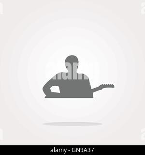 vector guitarist web icon button isolated on white. Web Icon Art. Graphic Icon Drawing Stock Vector