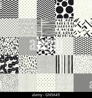 25 seamless different vector patterns. Stock Vector