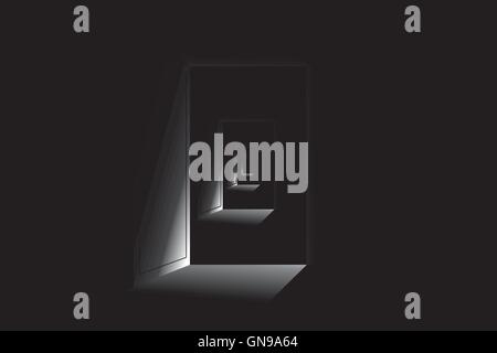 doors black light Stock Vector
