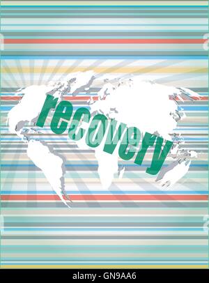 Information concept: word recovery on digital background vector quotation marks with thin line speech bubble. concept of citatio Stock Vector
