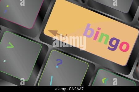bingo button on computer keyboard keys vector keyboard key. keyboard button. Vector illustration Stock Vector