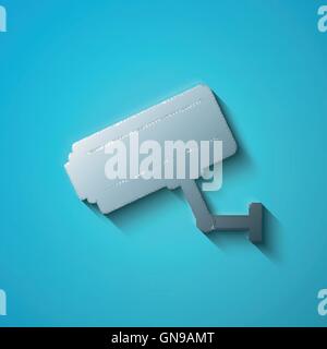 Security concept: flat metallic Cctv Camera icon, vector Stock Vector