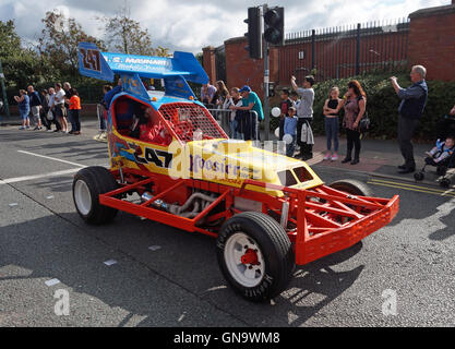 Ormskirk, UK. 28th Aug, 2016. A wide variety of classic and vintage cars and motorbikes were on show at MotorFest in Ormskirk, England on Sunday, August 28th, 2016. Cars included Jaguars, Ferraris, bubble cars and stock cars. There was even a DeLorean. The photo shows a stock car. Credit:  Pak Hung Chan/Alamy Live News Stock Photo