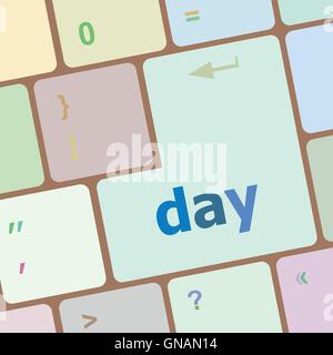 day button on computer pc keyboard key vector illustration Stock Vector