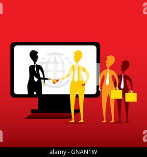 online business deal or agreement concept design vector Stock Vector