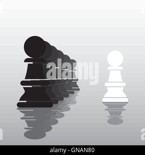 chess white pawn work as leader concept design vector Stock Vector