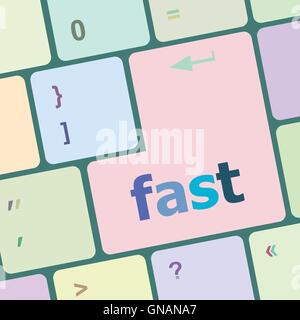 fast button on the computer keyboard key vector illustration Stock Vector