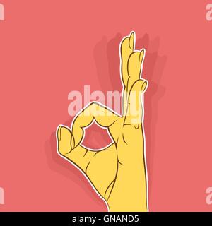 okay symbol design by finger concept Stock Vector