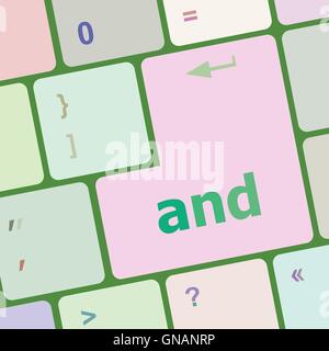 Keyboard with white Enter button, and word on it vector illustration Stock Vector