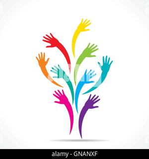 colorful up hand design concept vector Stock Vector