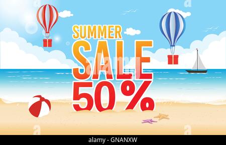 Summer Sale Discount Stock Vector