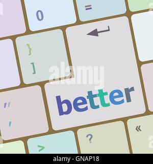 better word on computer pc keyboard key vector illustration Stock Vector
