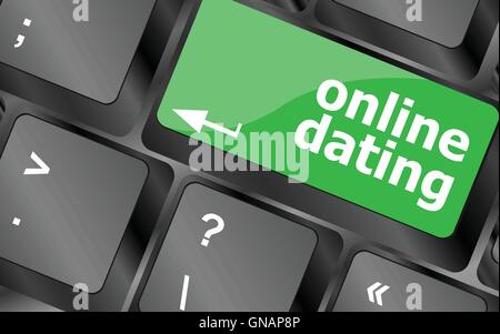 A keyboard with a online dating button - social concept. Keyboard keys icon button vector. Keyboard Icon, Keyboard Icon Vector, Stock Vector