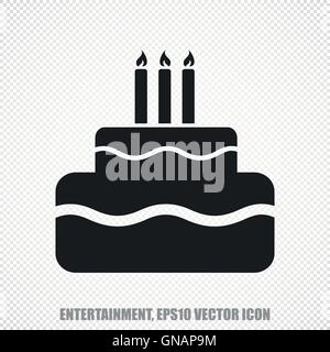 Entertainment, vector Cake icon. Modern flat design. Stock Vector