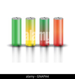 A set of batteries, vector illustration. Stock Vector
