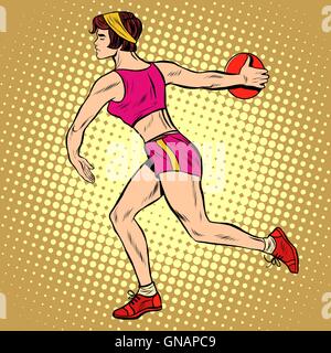 Girl discus thrower athletics summer sports games Stock Vector