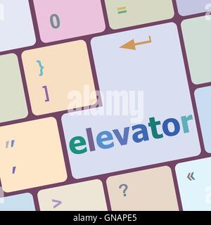 elevator button on computer pc keyboard key vector illustration Stock Vector