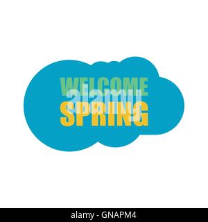 Welcome Spring Holiday Card. Welcome Spring Vector. Welcome Spring background. Spring Holiday Graphic. Welcome Spring Art. Sprin Stock Vector