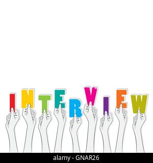 interview word hold in hand concept design vector Stock Vector