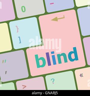 Modern keyboard key with words blind vector illustration Stock Vector