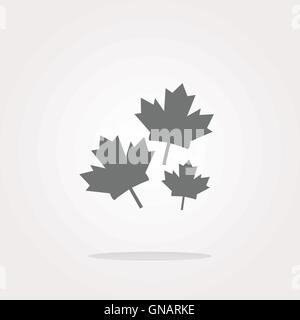 vector Maple leaf icon on web button. Web Icon Art. Graphic Icon Drawing Stock Vector