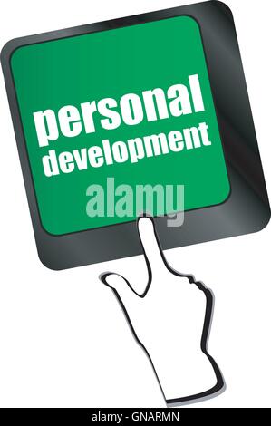 Keyboard key with enter button personal development Stock Vector